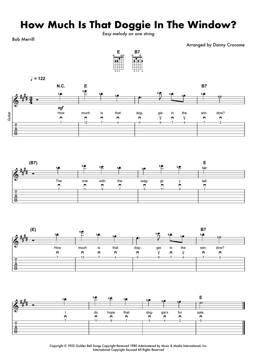 How Much Is That Doggie In The Window Acoustic Guitar scores gallery preview page 1