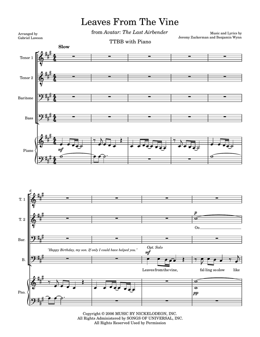Leaves From The Vine Leaves From The Vine TTBB scores gallery preview page 1