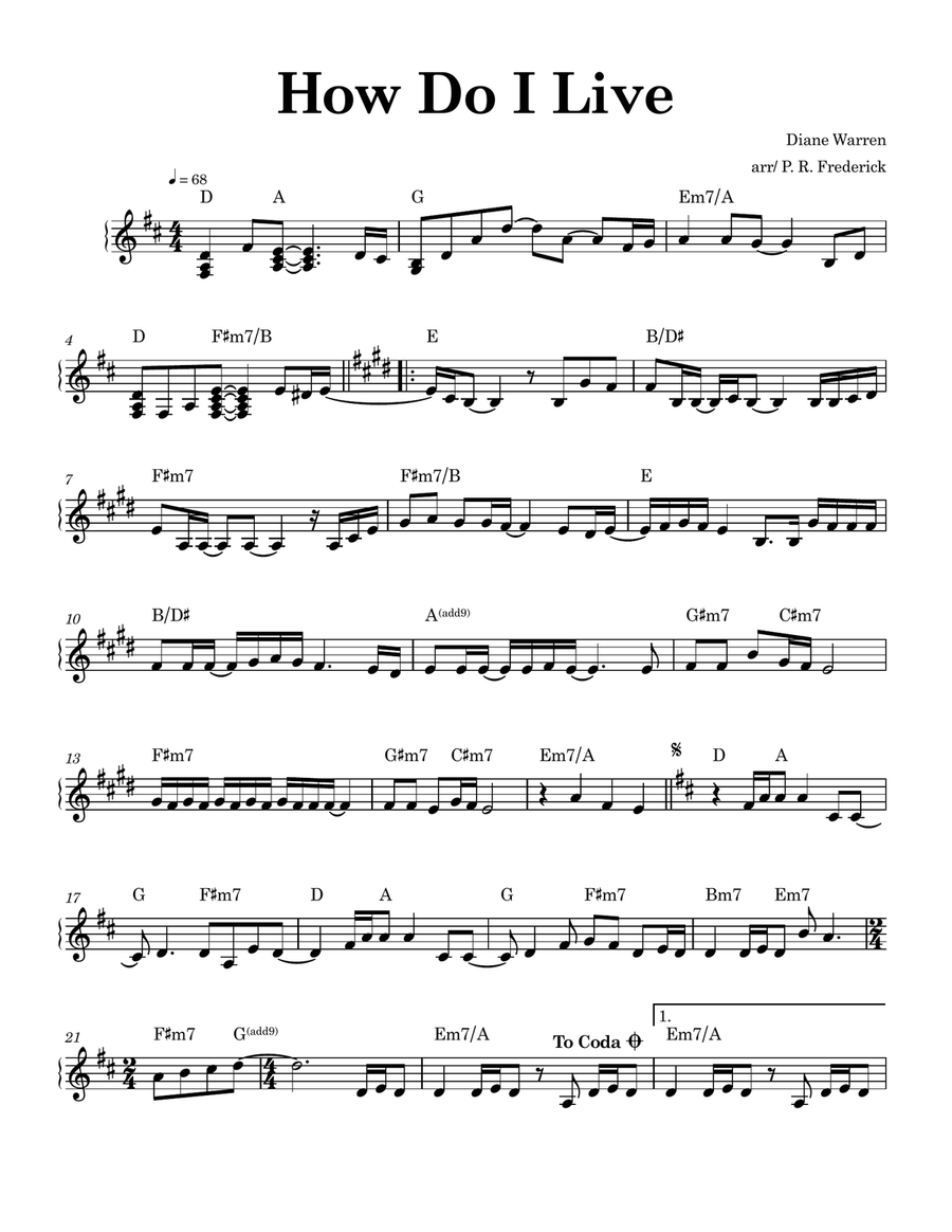 How Do I Live How Do I Live Piano scores gallery preview page 1
