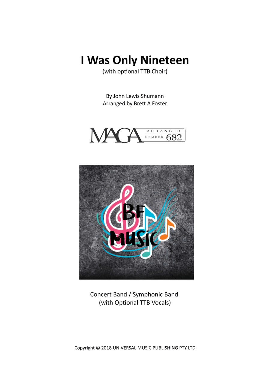 I Was Only 19 (A Walk In The Green Light) Concert Band scores gallery preview page 1