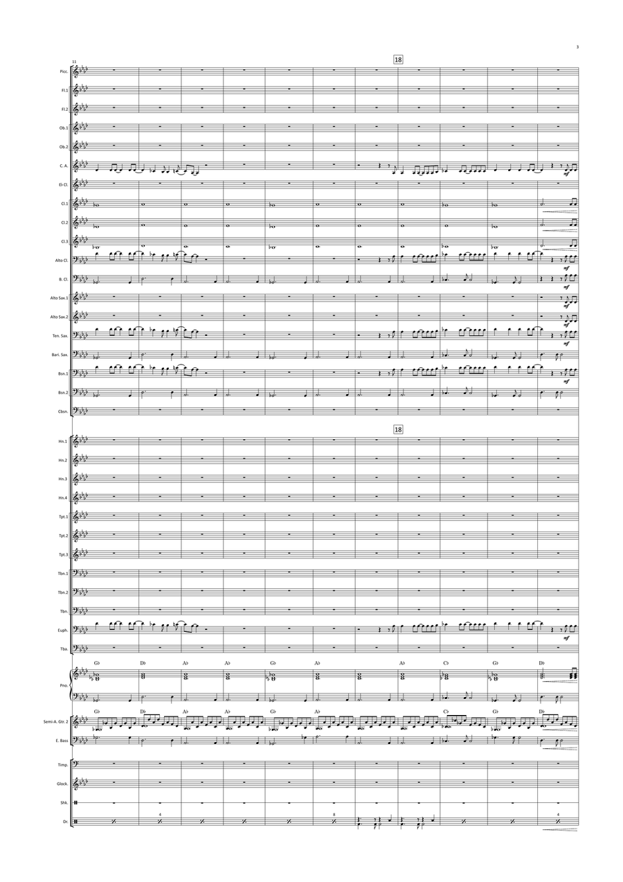 I Was Only 19 (A Walk In The Green Light) Concert Band scores gallery preview page 3