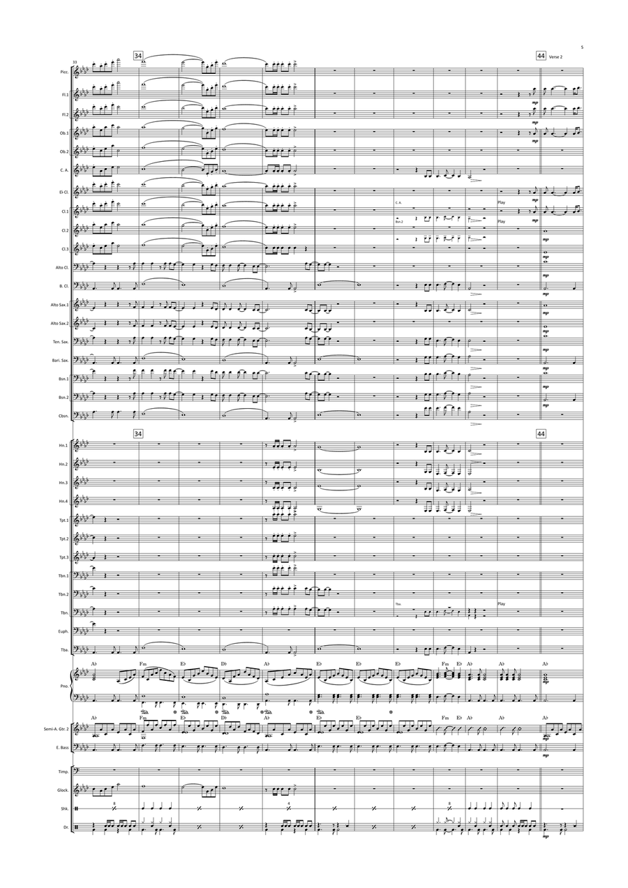 I Was Only 19 (A Walk In The Green Light) Concert Band scores gallery preview page 5