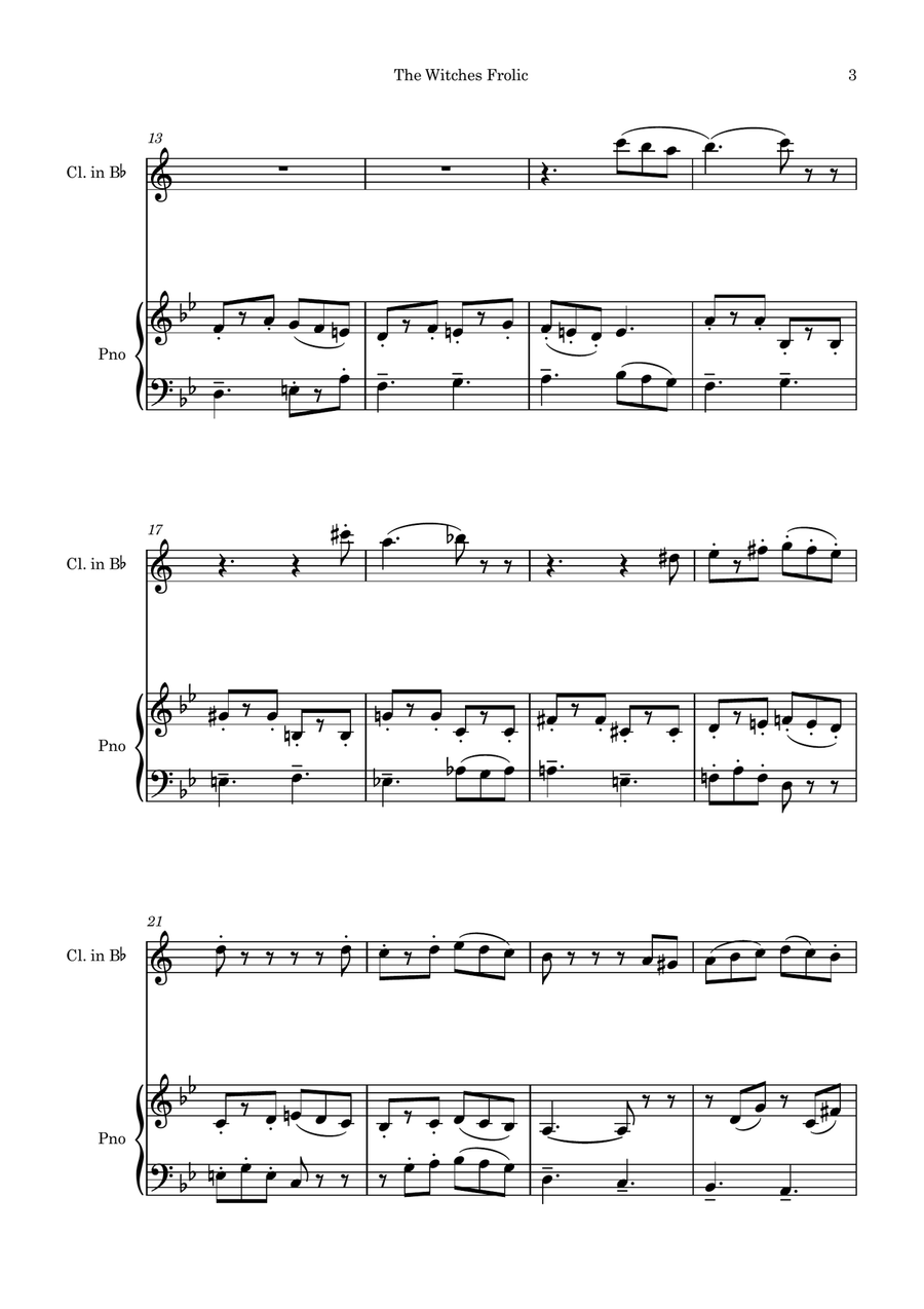 The Witches Frolic The Witches Frolic B-Flat Clarinet scores gallery preview page 3