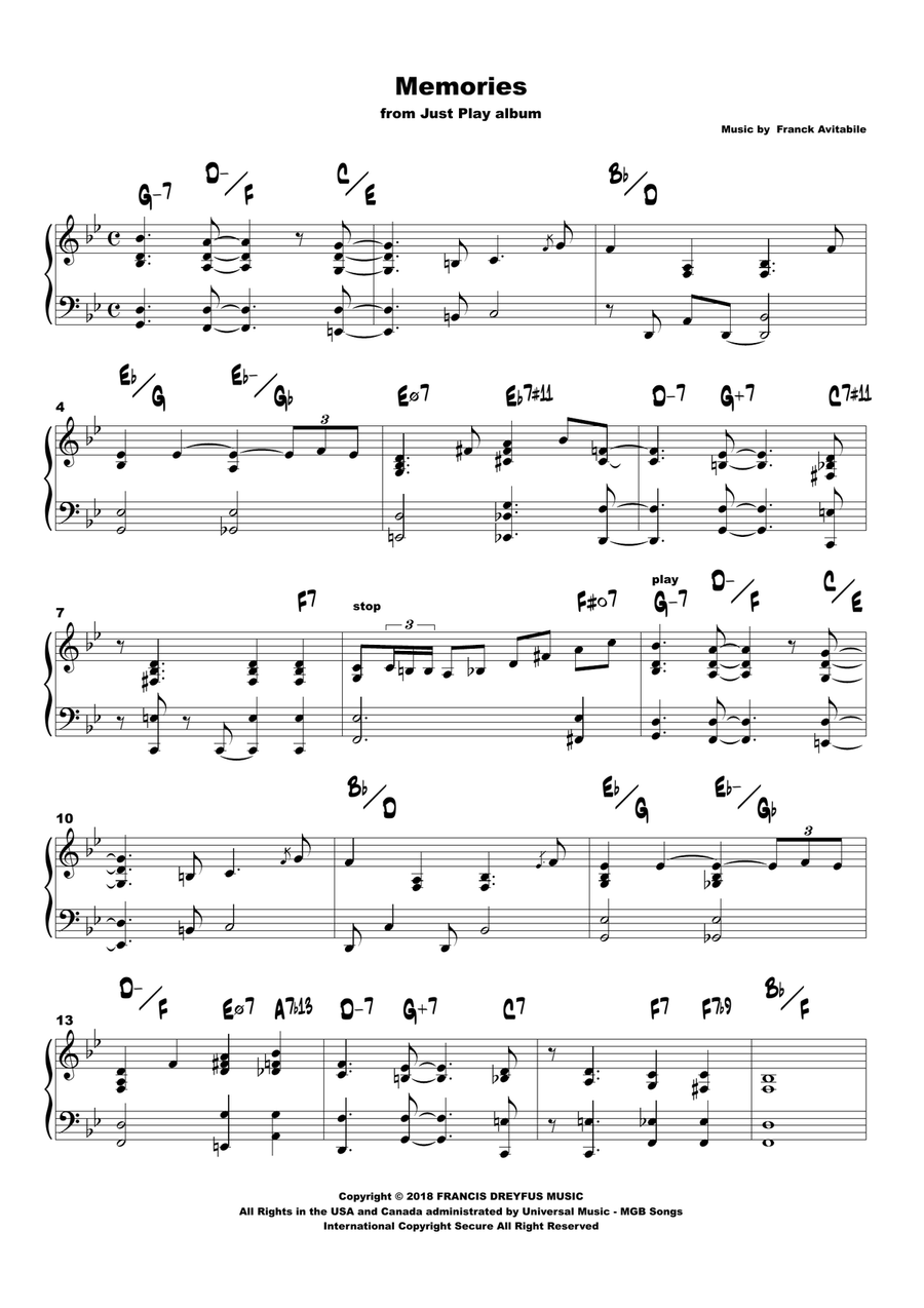 Memories Memories Piano Method scores gallery preview page 1
