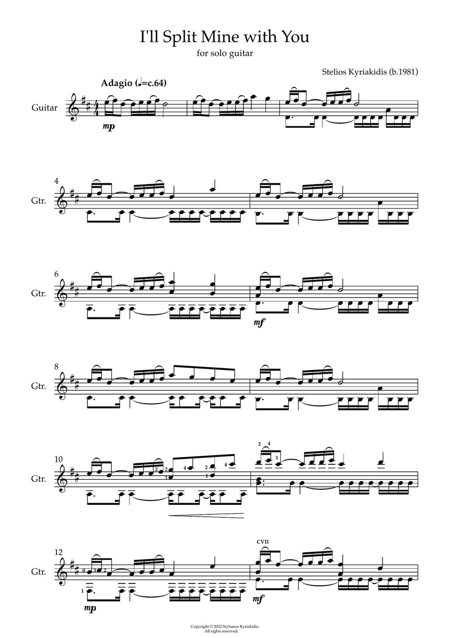I'll Split Mine With You Acoustic Guitar scores gallery preview page 1