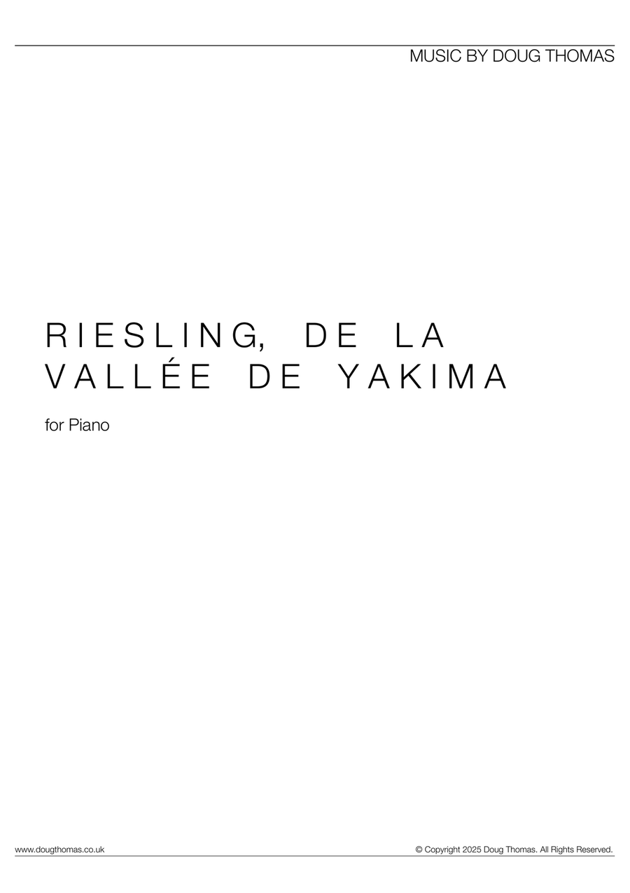 Riesling, de la vallée de Yakima Piano Solo scores gallery preview page 1