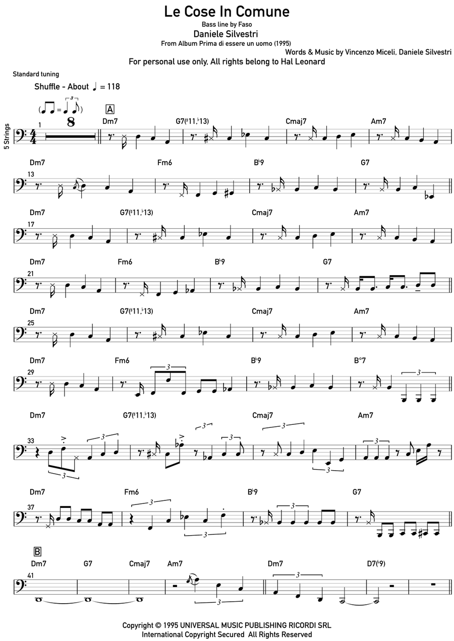 Le Cose In Comune Acoustic Guitar scores gallery preview page 1