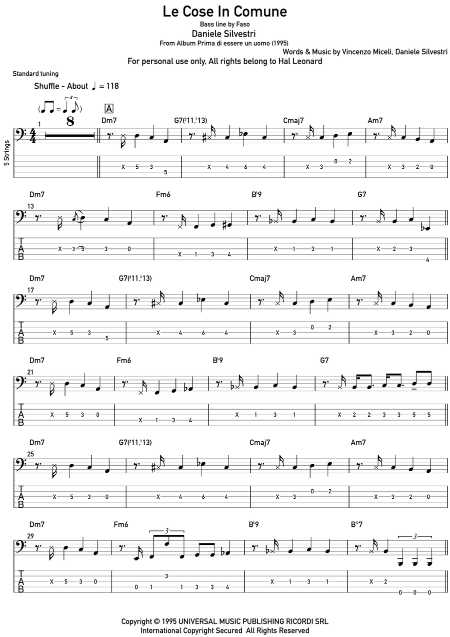 Le Cose In Comune Acoustic Guitar scores gallery preview page 1