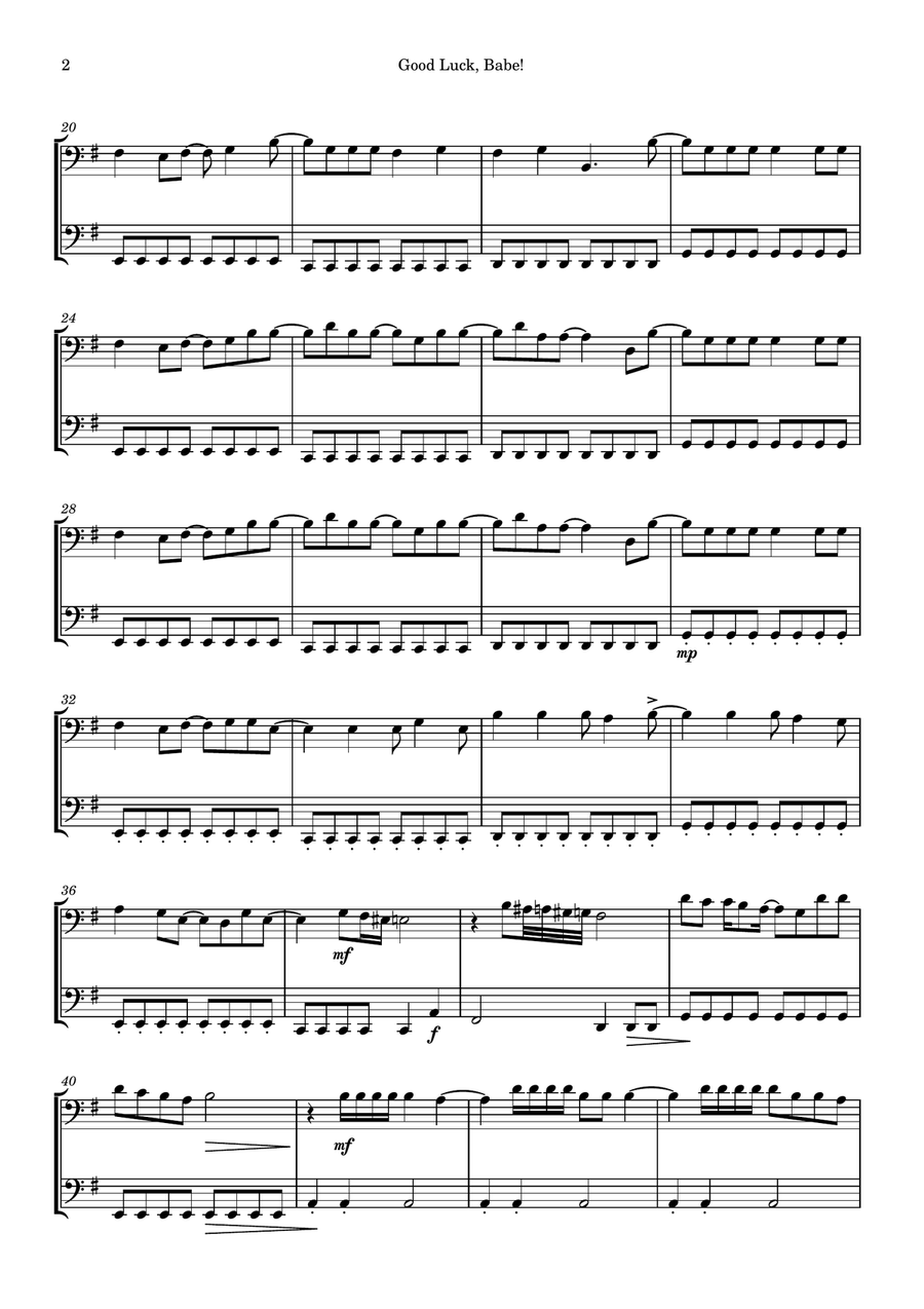 Good Luck, Babe! Good Luck, Babe! String Duet scores gallery preview page 2