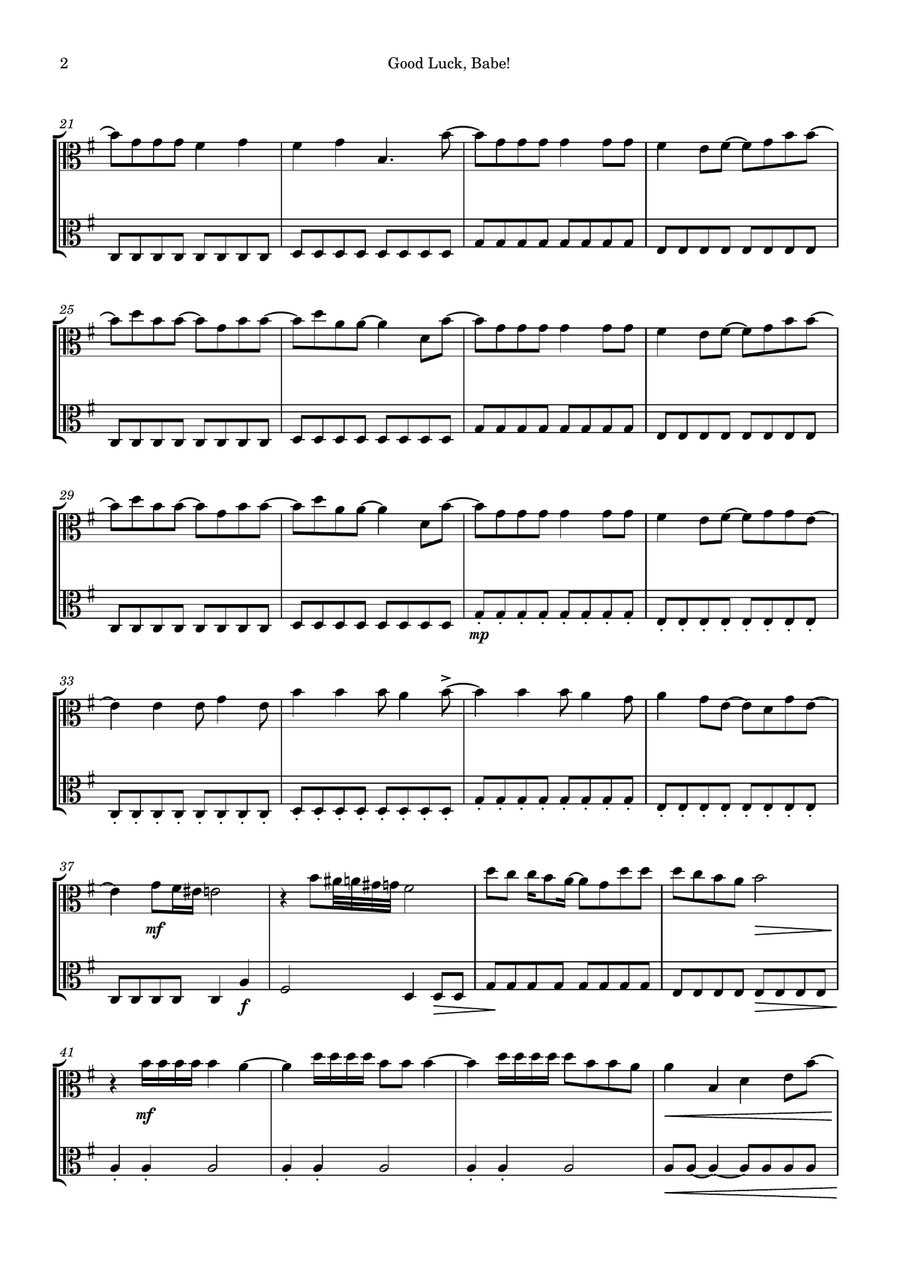 Good Luck, Babe! Good Luck, Babe! String Duet scores gallery preview page 2