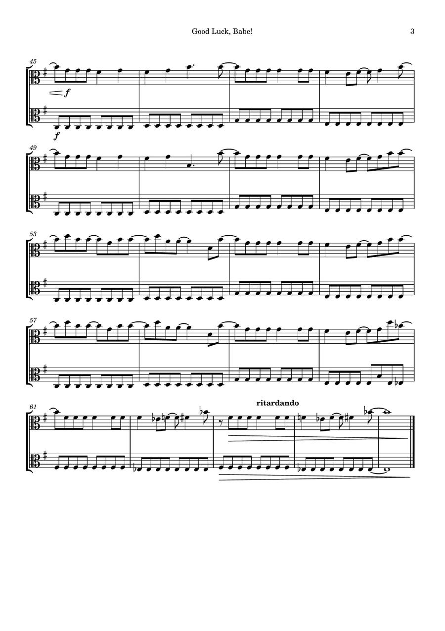 Good Luck, Babe! Good Luck, Babe! String Duet scores gallery preview page 3