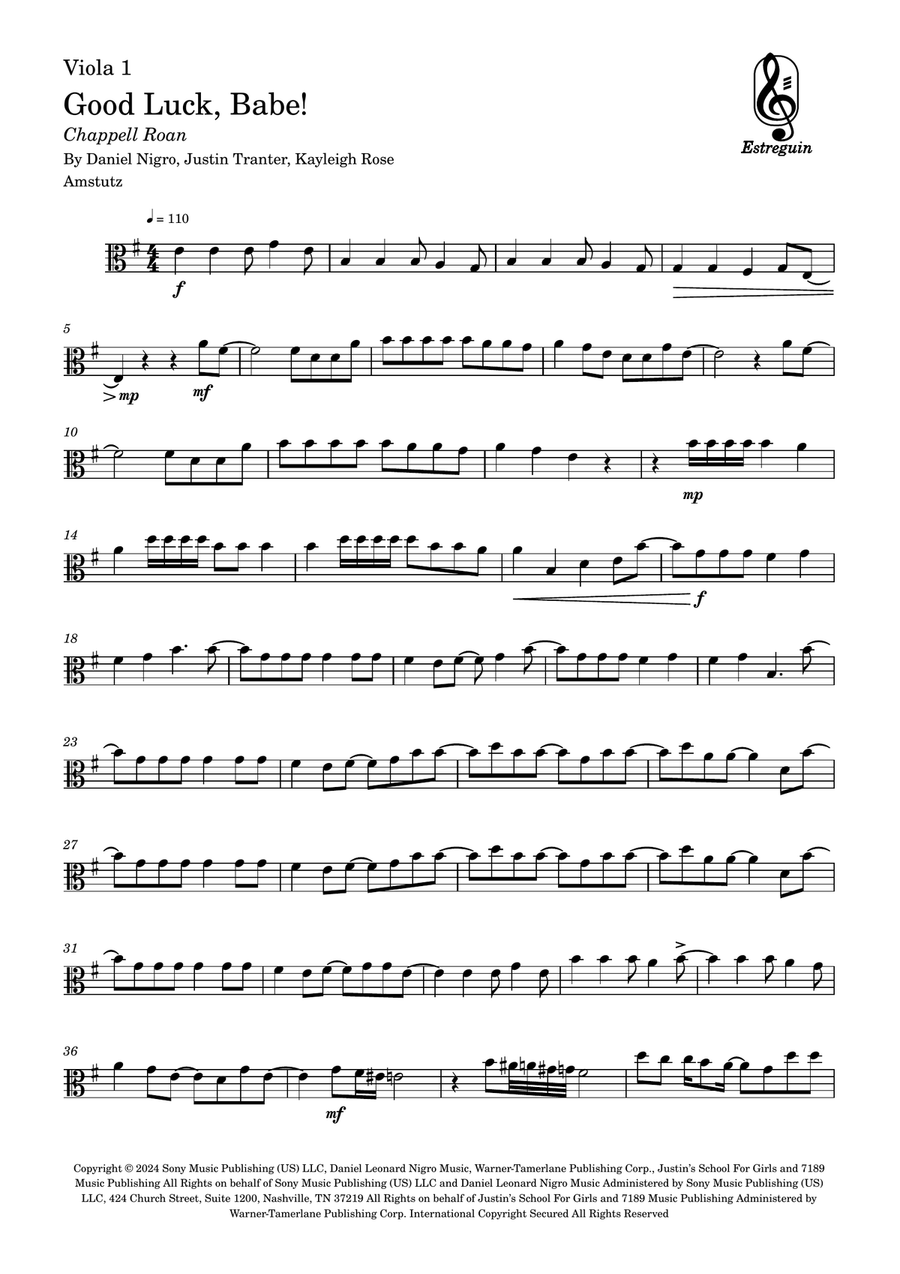 Good Luck, Babe! Good Luck, Babe! String Duet scores gallery preview page 4