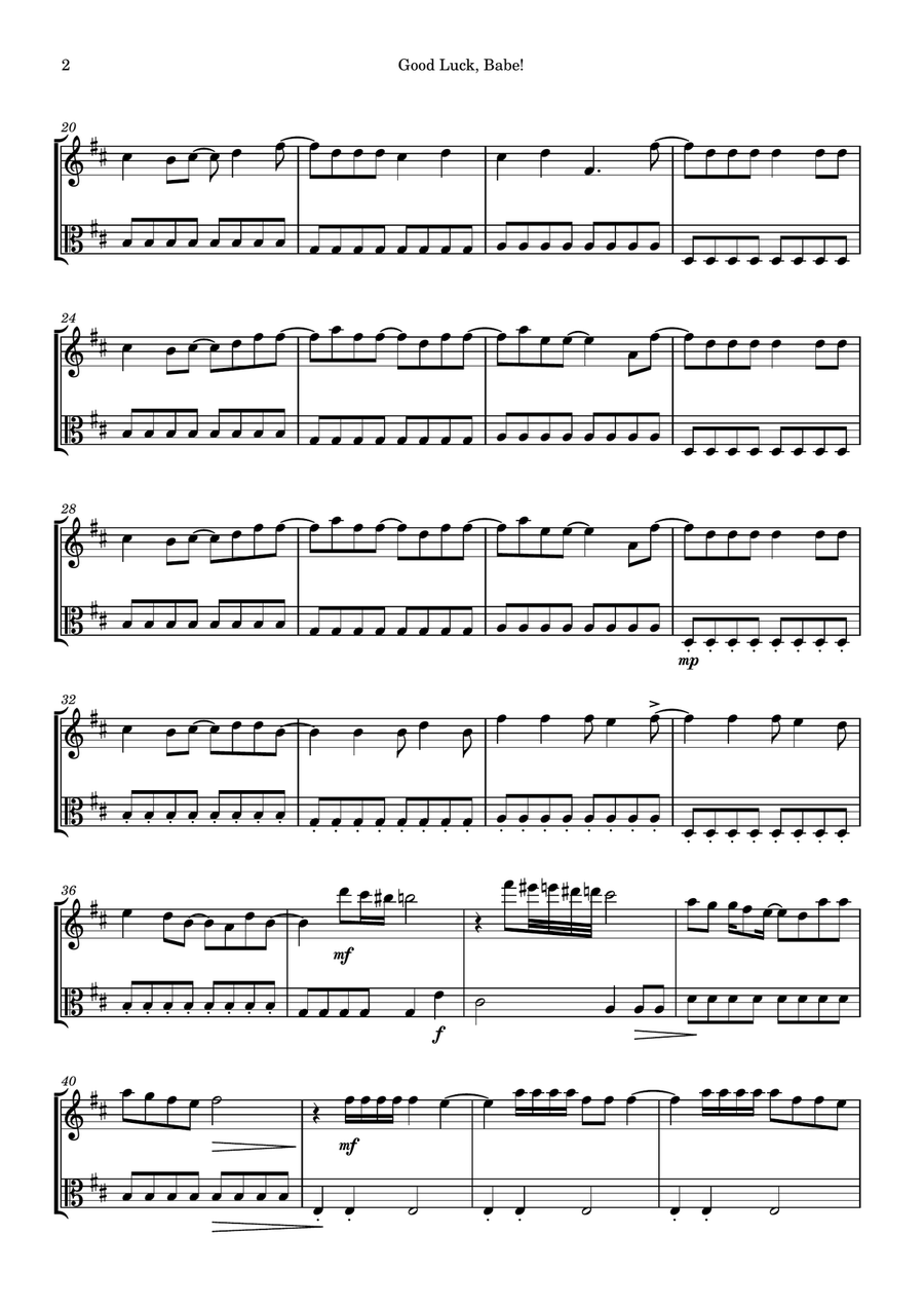 Good Luck, Babe! Good Luck, Babe! String Duet scores gallery preview page 2