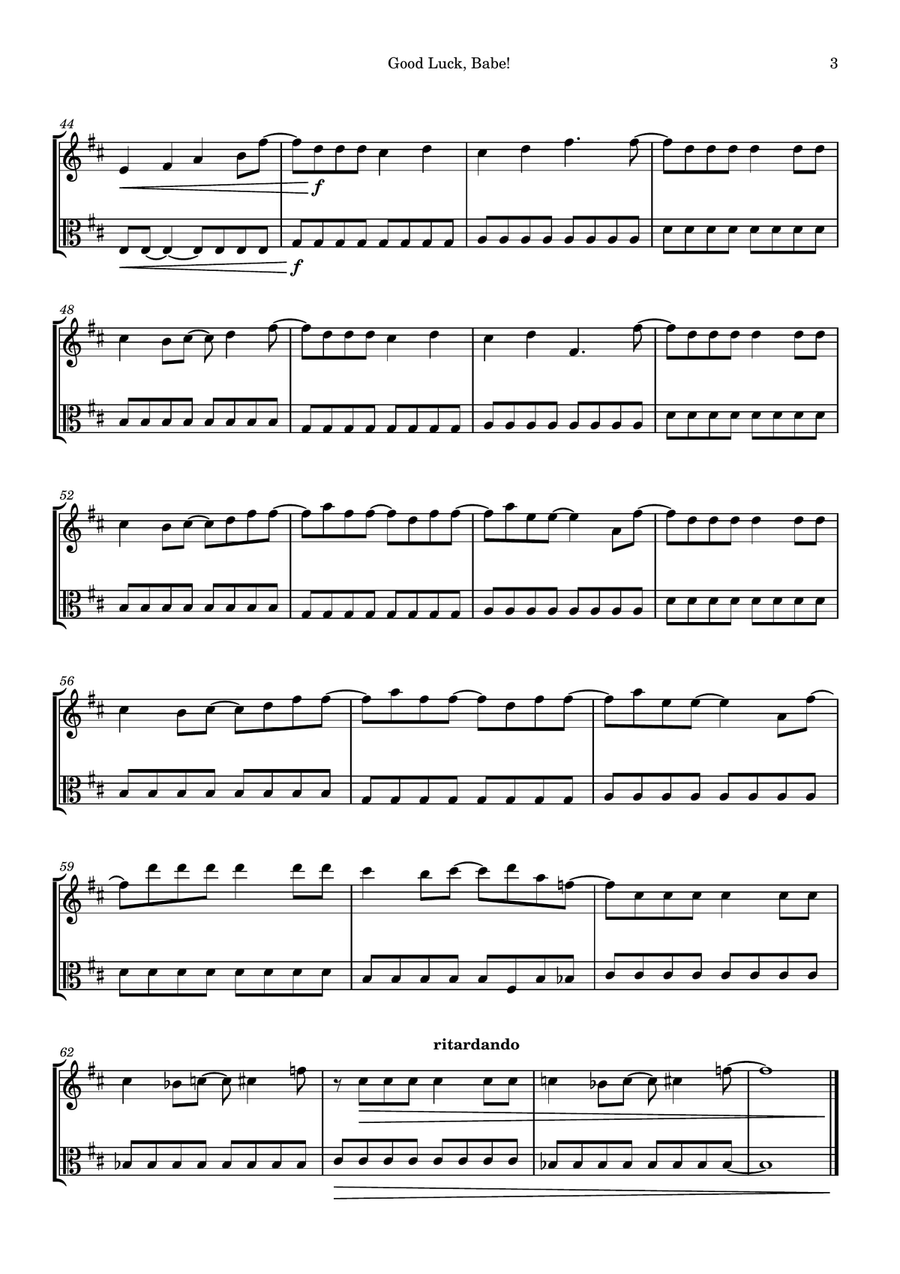 Good Luck, Babe! Good Luck, Babe! String Duet scores gallery preview page 3