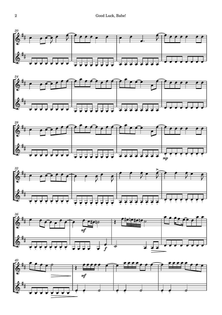 Good Luck, Babe! Good Luck, Babe! String Duet scores gallery preview page 2