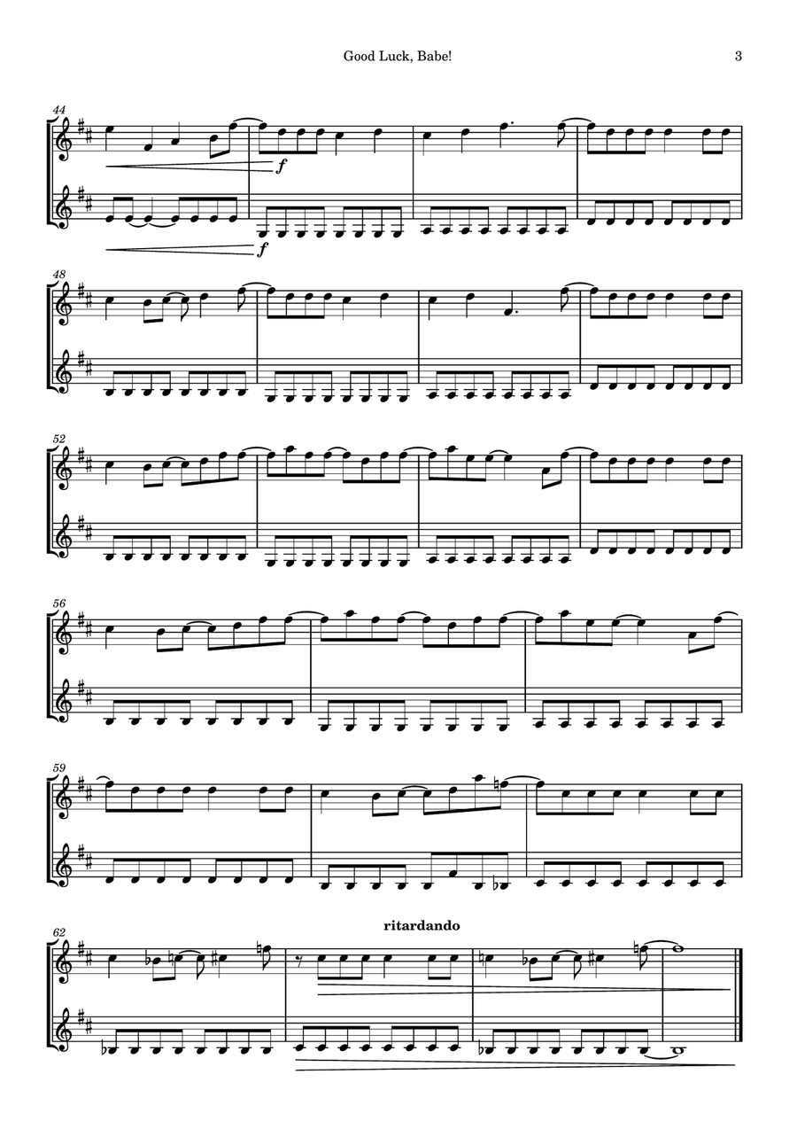 Good Luck, Babe! Good Luck, Babe! String Duet scores gallery preview page 3
