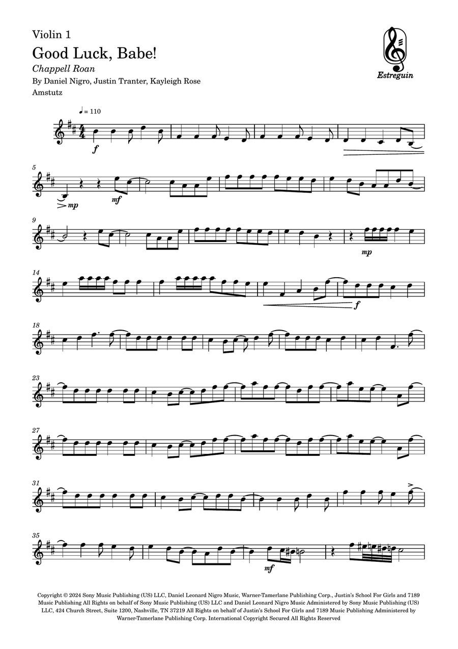 Good Luck, Babe! Good Luck, Babe! String Duet scores gallery preview page 4