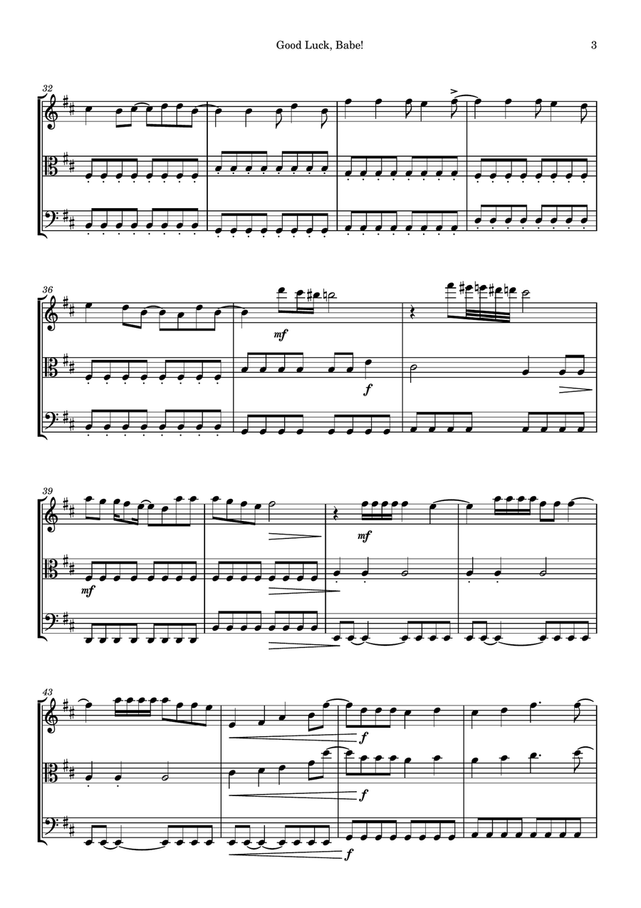 Good Luck, Babe! Good Luck, Babe! String Trio scores gallery preview page 3