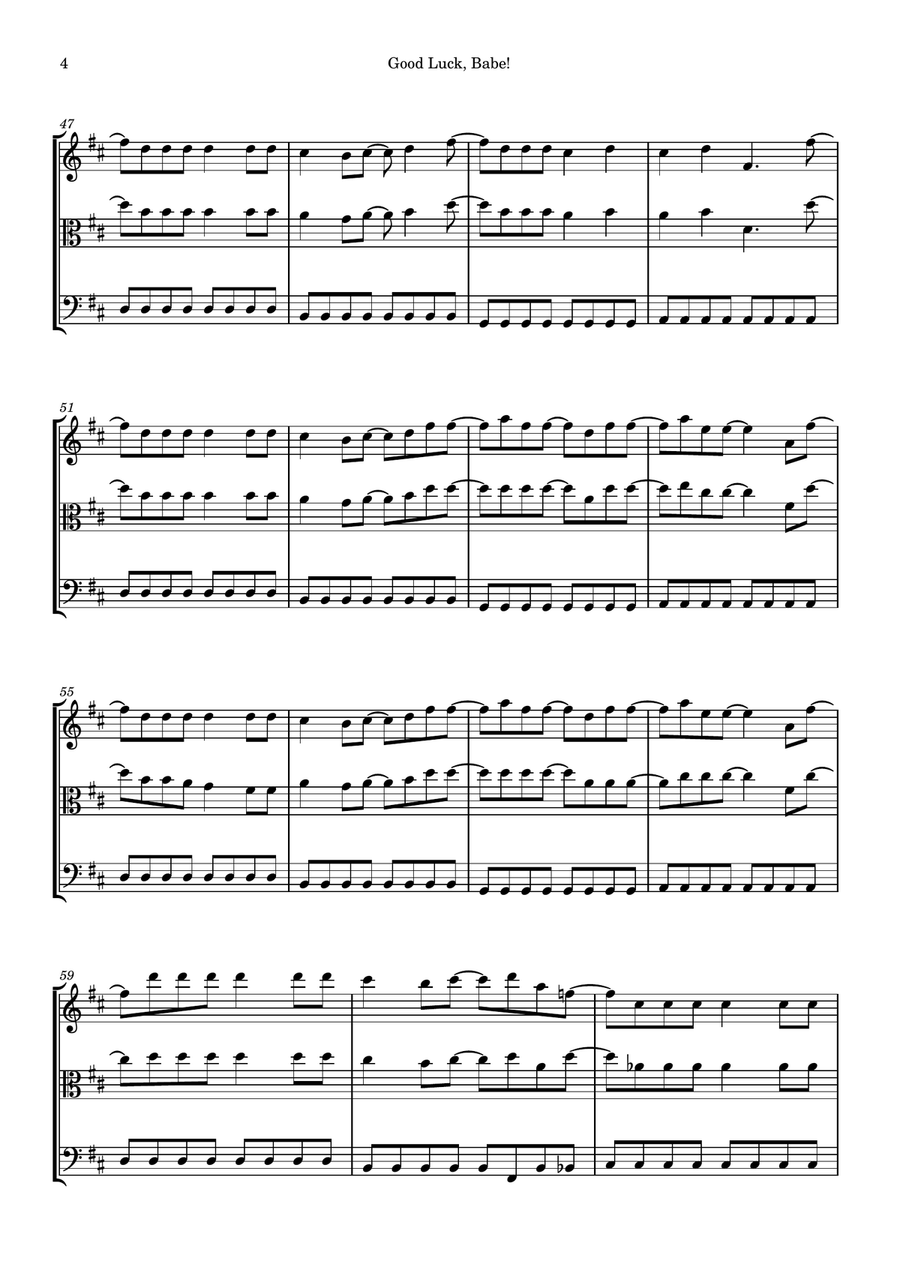 Good Luck, Babe! Good Luck, Babe! String Trio scores gallery preview page 4