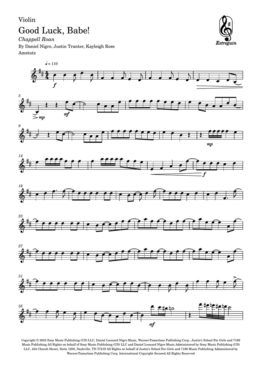 Good Luck, Babe! Good Luck, Babe! String Trio scores gallery preview page 6