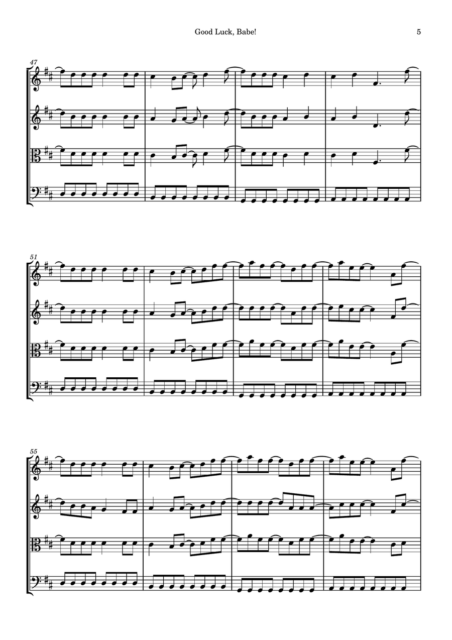 Good Luck, Babe! Good Luck, Babe! String Quartet scores gallery preview page 5