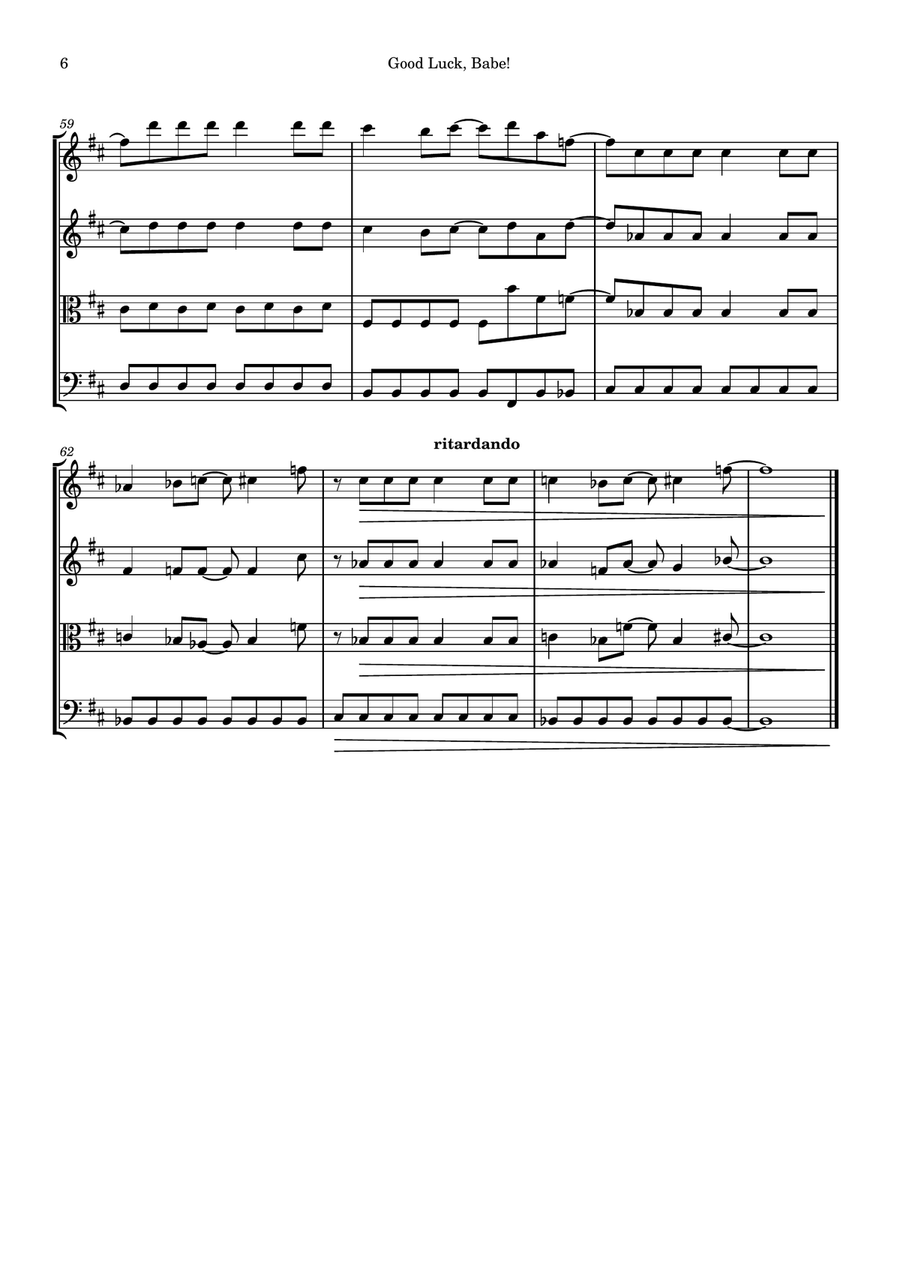 Good Luck, Babe! Good Luck, Babe! String Quartet scores gallery preview page 6