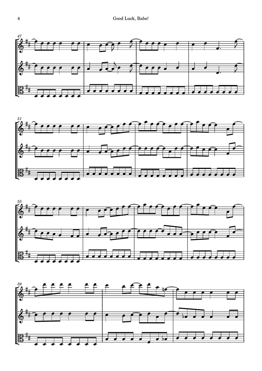 Good Luck, Babe! Good Luck, Babe! String Trio scores gallery preview page 4