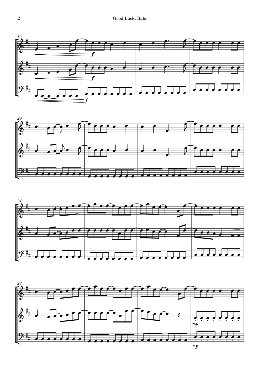 Good Luck, Babe! Good Luck, Babe! String Trio scores gallery preview page 2