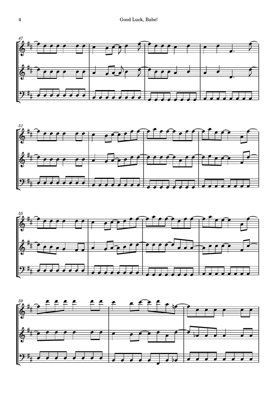 Good Luck, Babe! Good Luck, Babe! String Trio scores gallery preview page 4