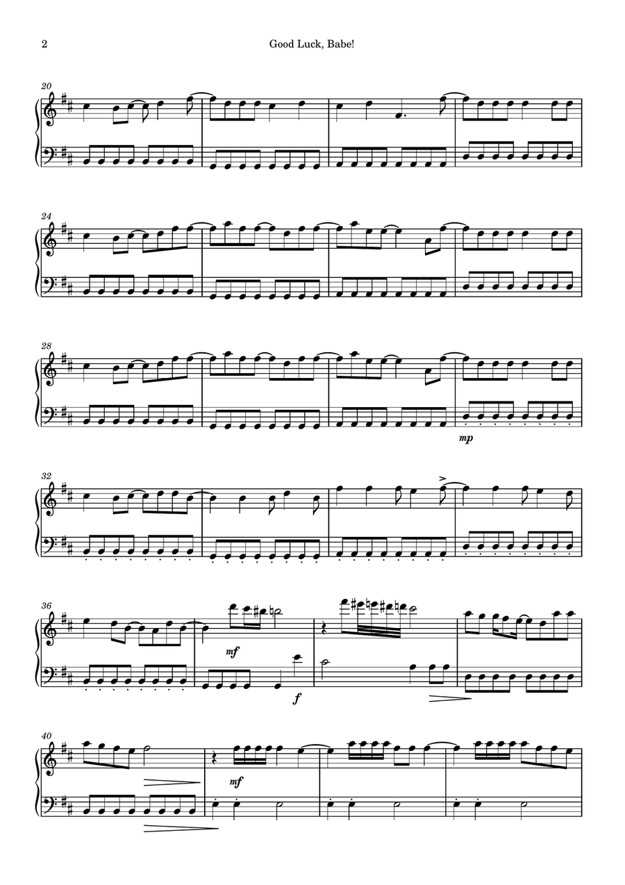 Good Luck, Babe! Good Luck, Babe! Easy Piano scores gallery preview page 2