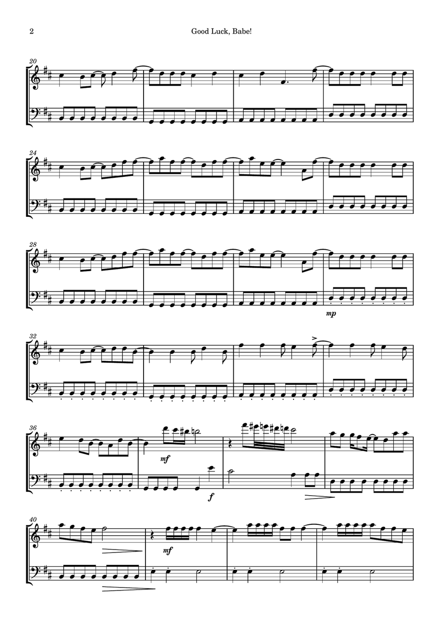 Good Luck, Babe! Good Luck, Babe! String Duet scores gallery preview page 2