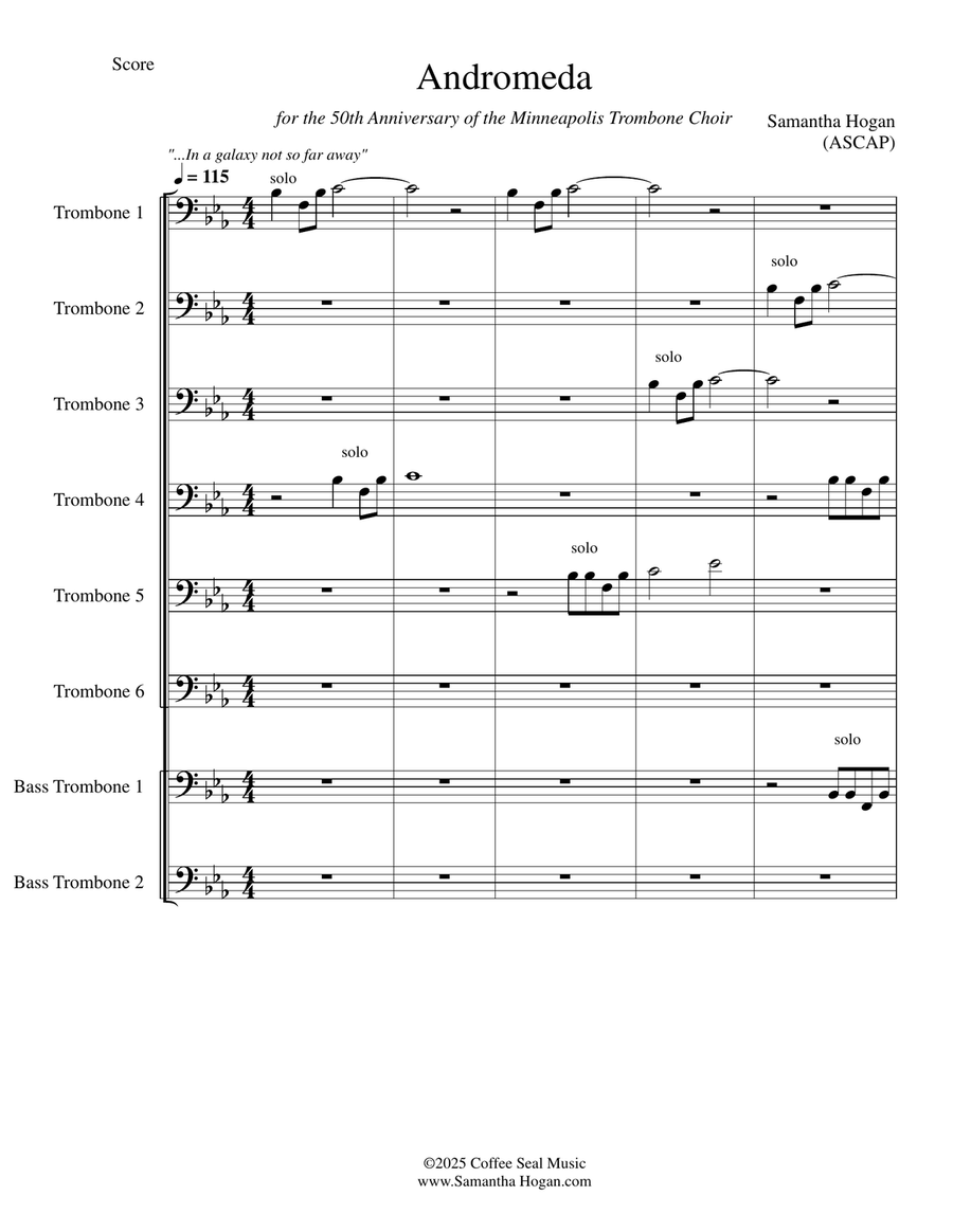 Andromeda- for 8 part Trombone Choir Chamber Music scores gallery preview page 5