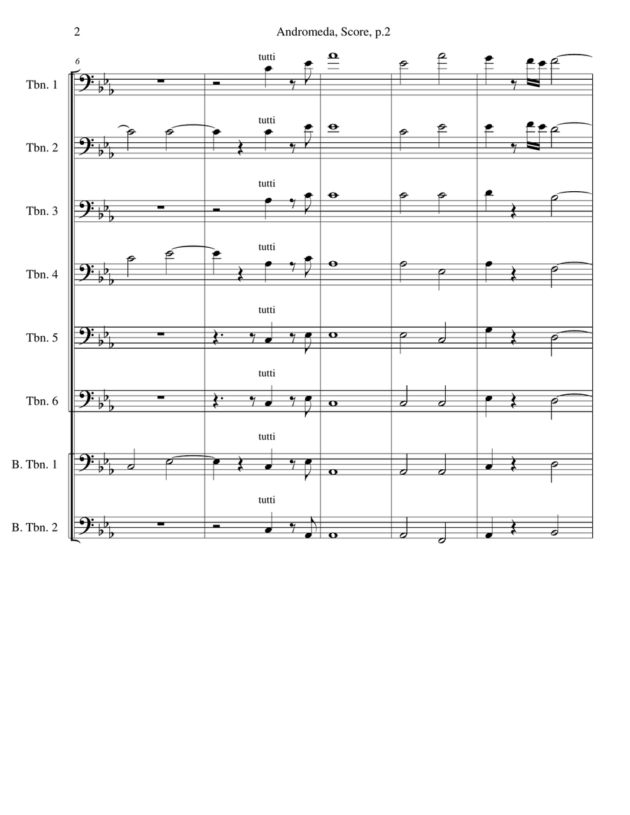 Andromeda- for 8 part Trombone Choir Chamber Music scores gallery preview page 6