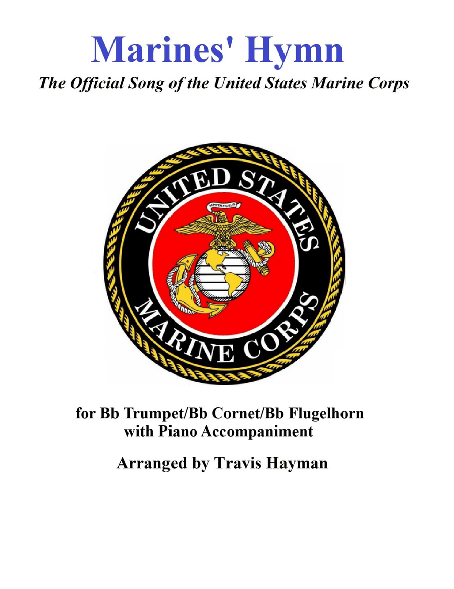 Marines' Hymn - for Bb Trumpet/Bb Cornet/Bb Flugelhorn with Piano Accompaniment Cornet scores gallery preview page 1