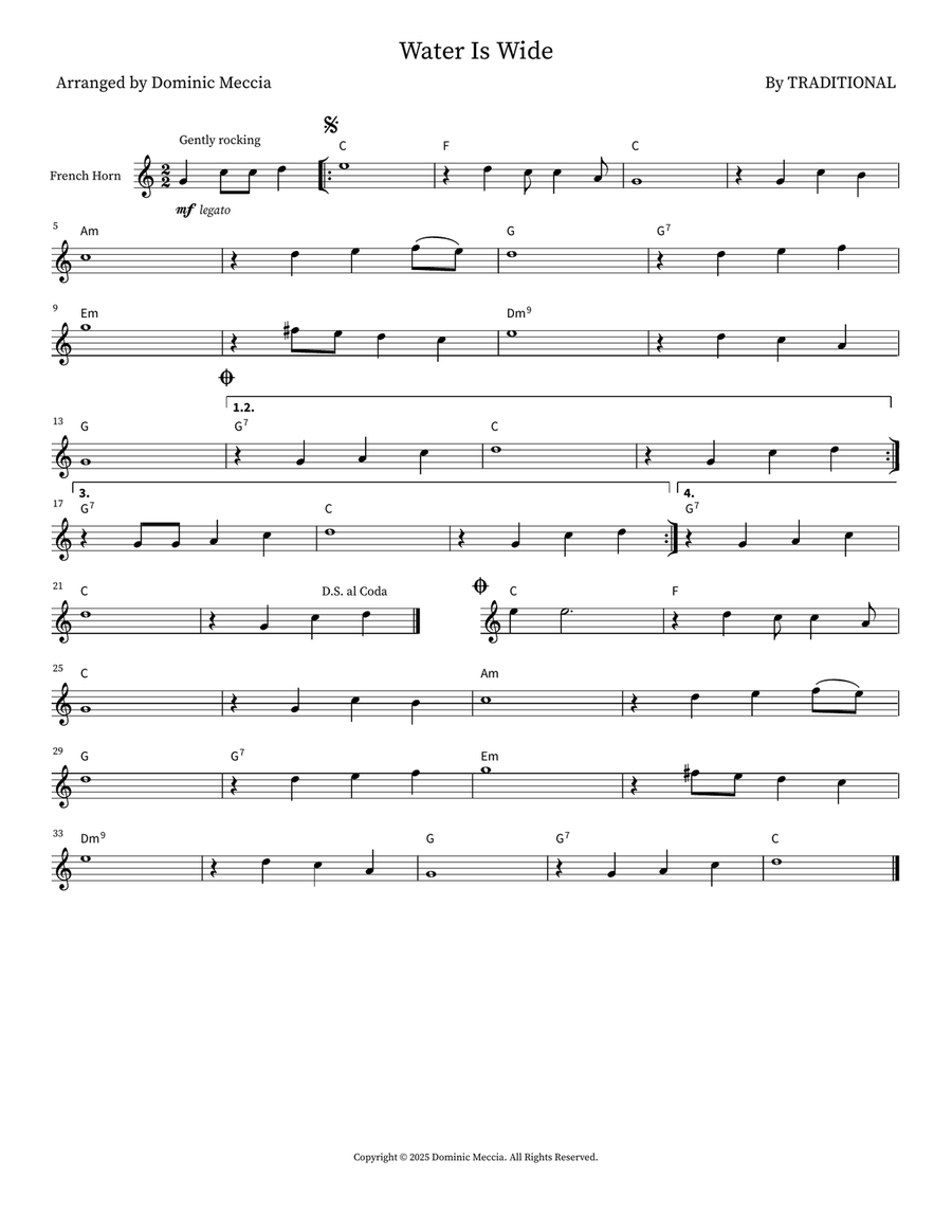 Water Is Wide Water Is Wide Horn scores gallery preview page 1