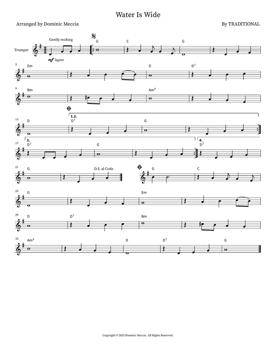 Water Is Wide Water Is Wide Trumpet scores gallery preview page 1