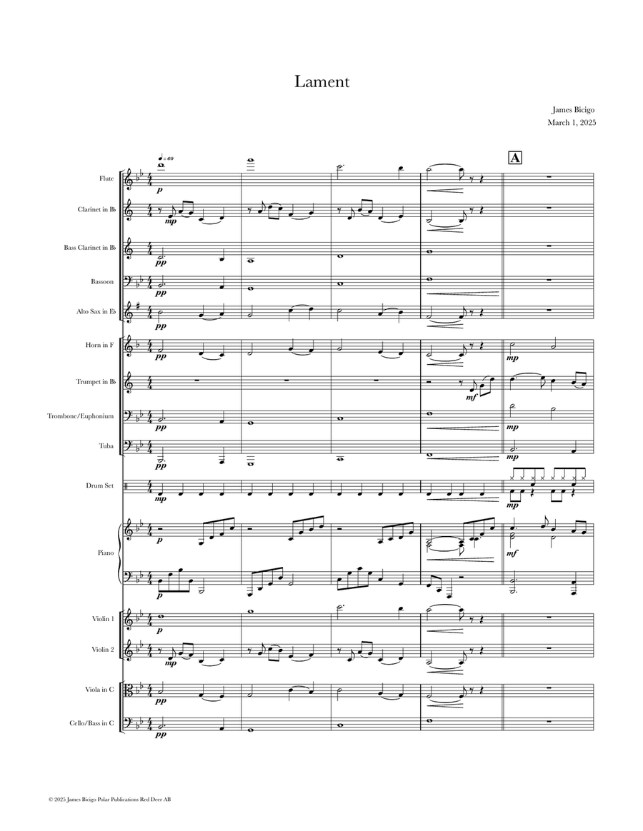 Lament Lament Chamber Music scores gallery preview page 1