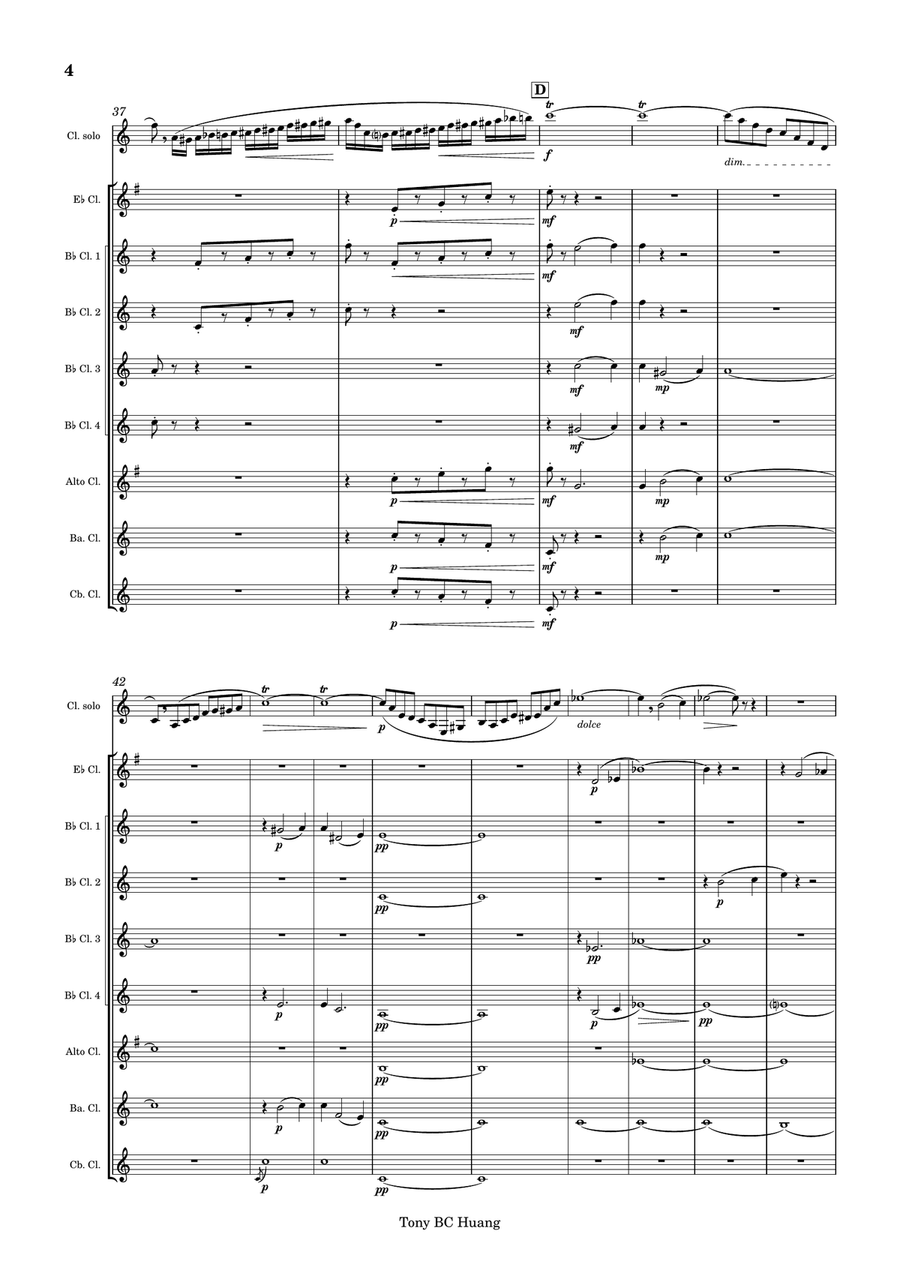 Solo de Concours for Clarinet and Clarinet Choir Clarinet Choir scores gallery preview page 4