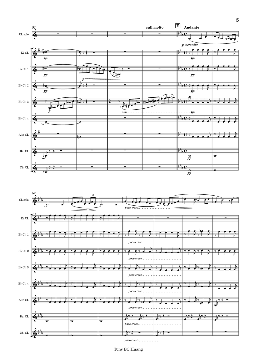 Solo de Concours for Clarinet and Clarinet Choir Clarinet Choir scores gallery preview page 5
