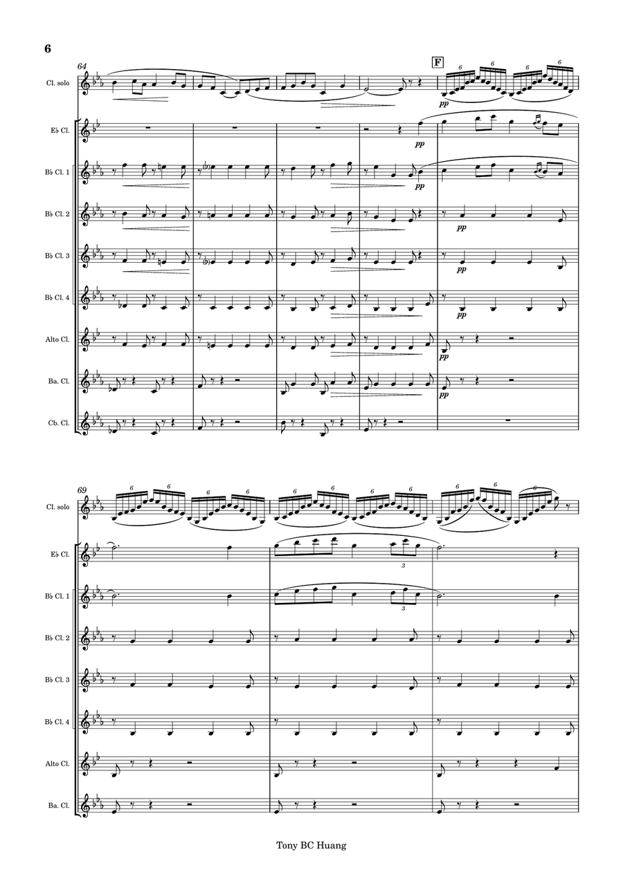 Solo de Concours for Clarinet and Clarinet Choir Clarinet Choir scores gallery preview page 6