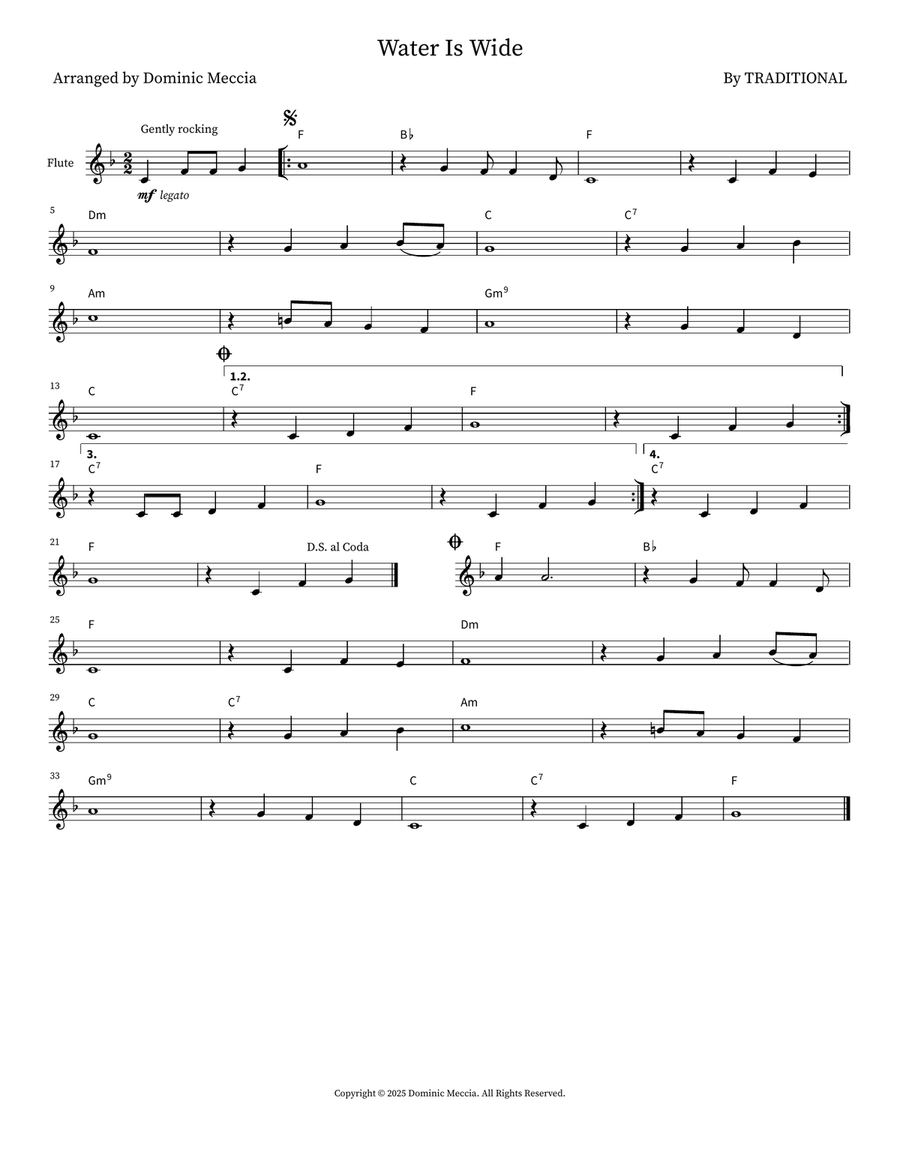 Water Is Wide Water Is Wide Flute scores gallery preview page 1