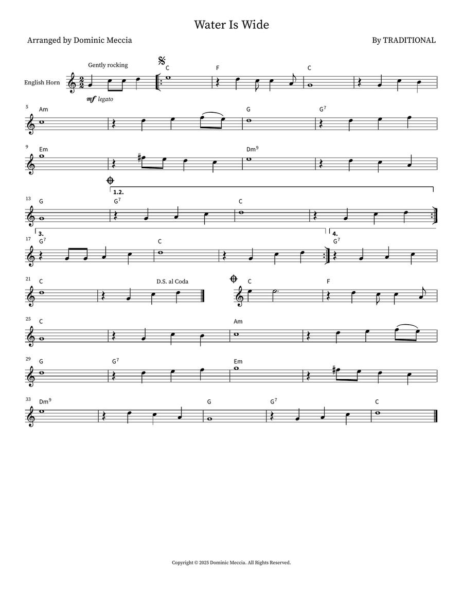 Water Is Wide Water Is Wide English Horn scores gallery preview page 1