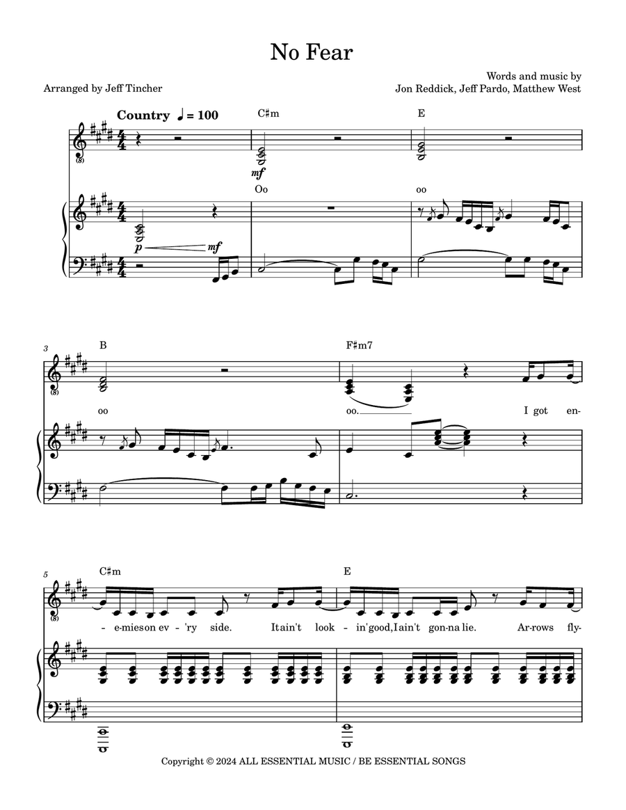 No Fear No Fear Piano, Vocal scores gallery preview page 2