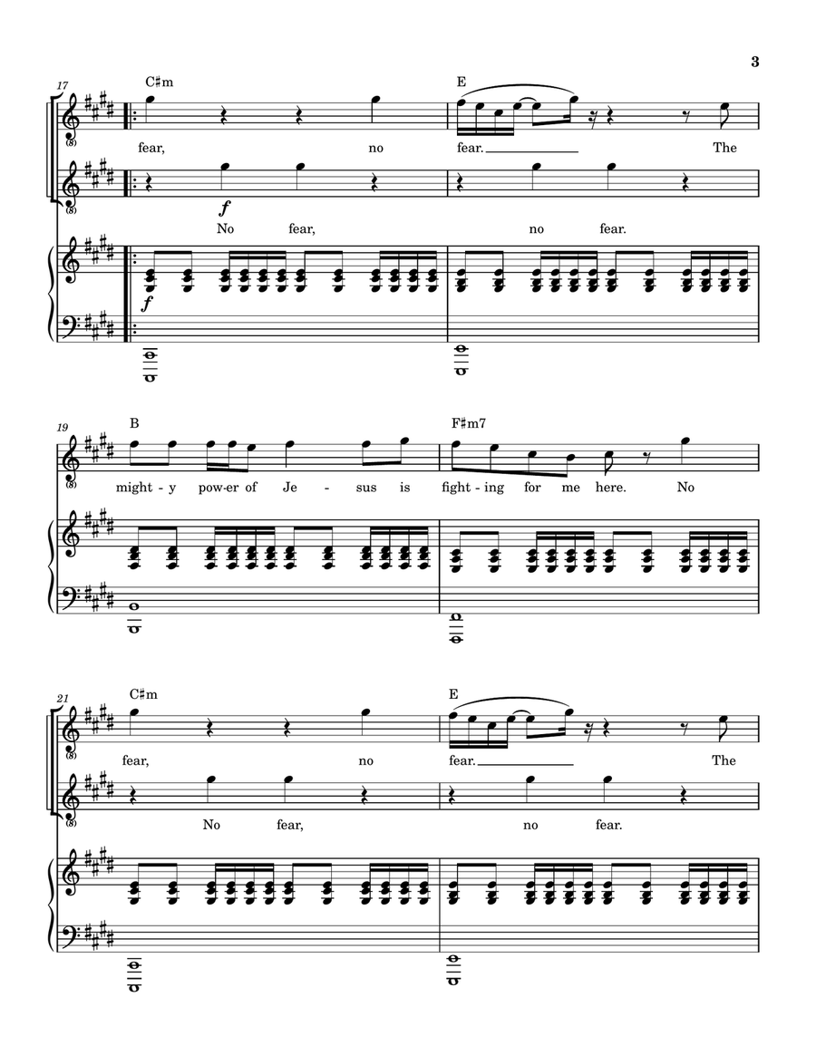 No Fear No Fear Piano, Vocal scores gallery preview page 4