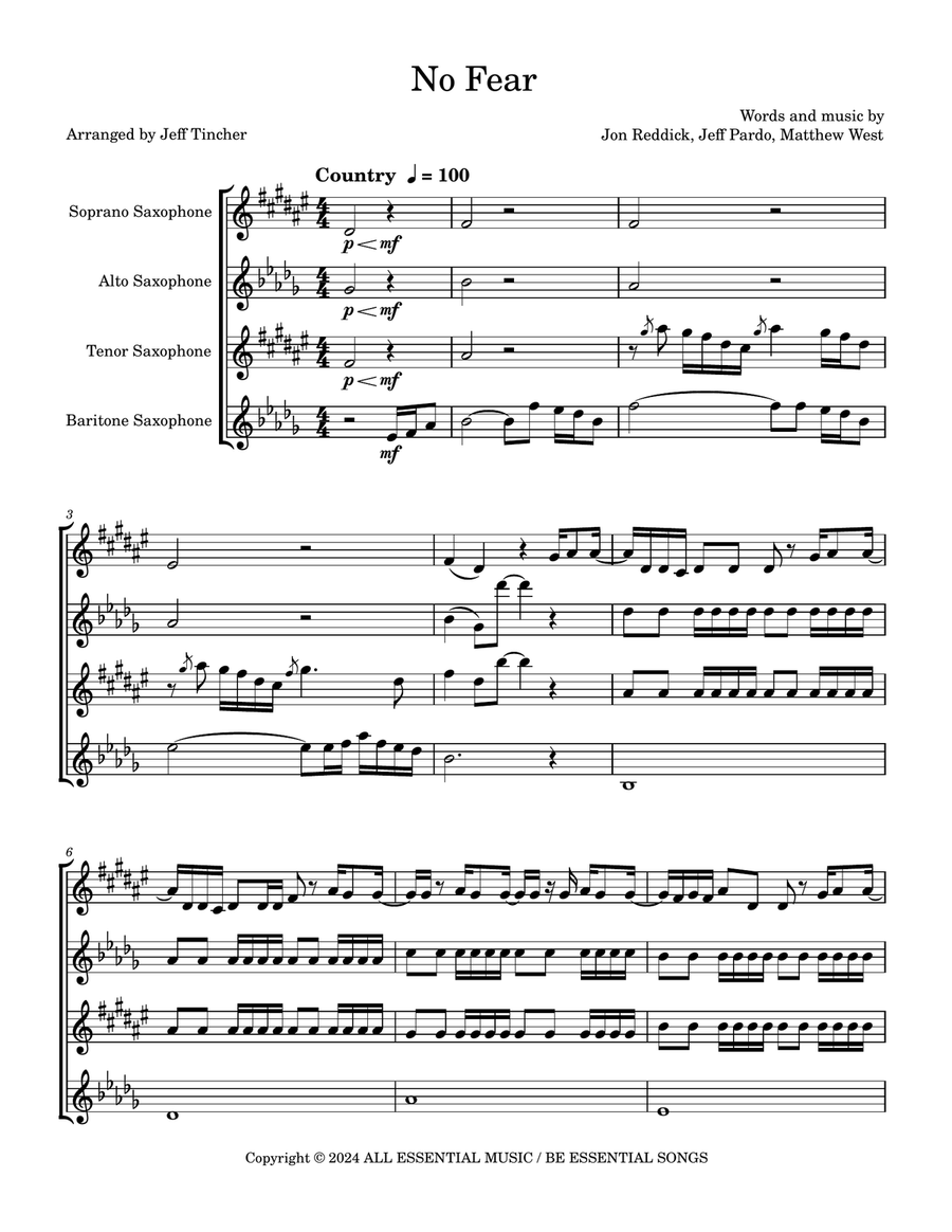 No Fear Saxophone Quartet scores gallery preview page 2