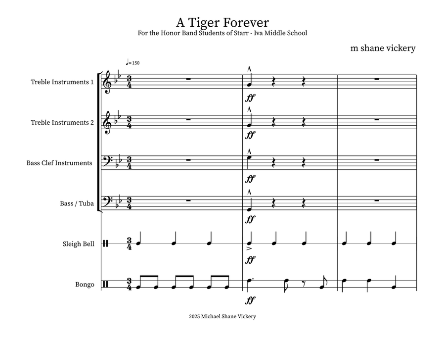 A Tiger Forever Small Ensemble scores gallery preview page 1