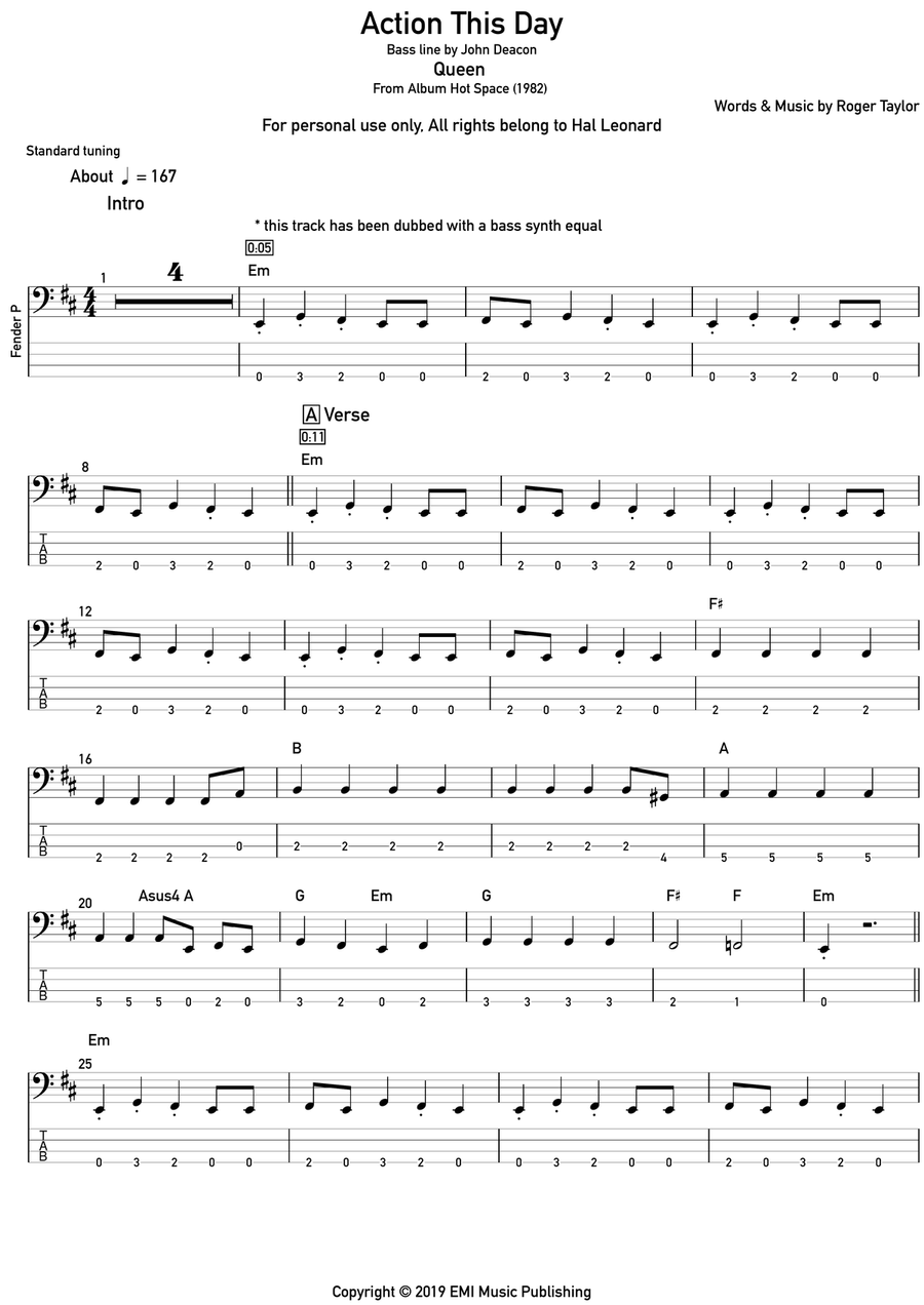 Action This Day Acoustic Guitar scores gallery preview page 1