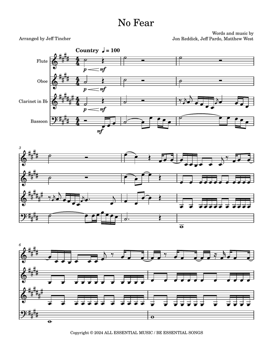 No Fear No Fear Woodwind Quartet scores gallery preview page 2
