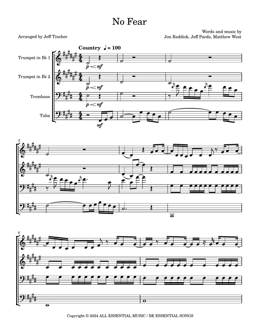 No Fear No Fear Brass Quartet scores gallery preview page 2