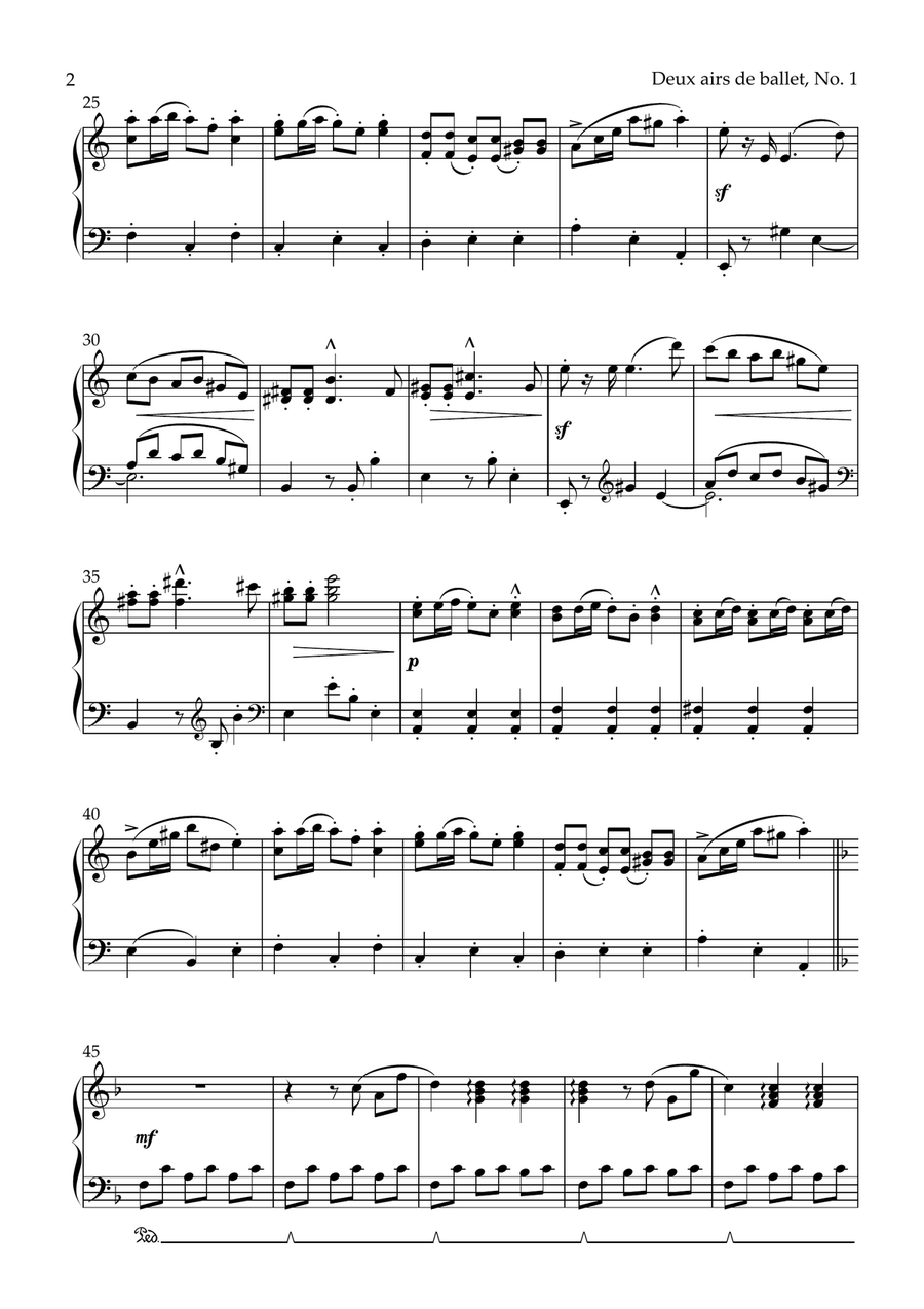 Deux airs de ballet, No. 1 Piano Solo scores gallery preview page 2